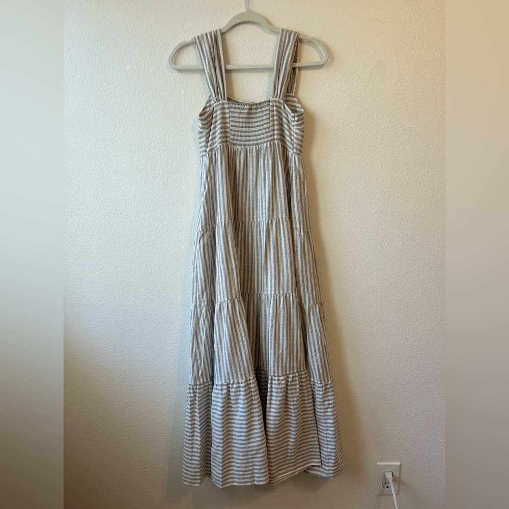 Madewell Black and White Ruffled Tiered Maxi Sundress - Picture 4 of 7